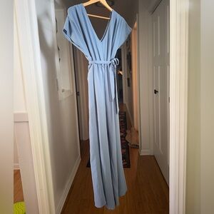 Elegant Blue Wide Leg Jumpsuit